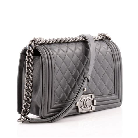 chanel boy grey calfskin|coco chanel boys bag.